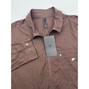 Fabletics Men's Large Full Zip The Heights Jacket‎ Brown Lightweight NWT Read